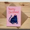pocztówka bożonarodzeniowa świąteczny kot