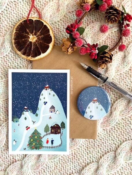 pocztówka górskie widoki śnieg