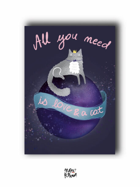 plakat all you need is love and cat