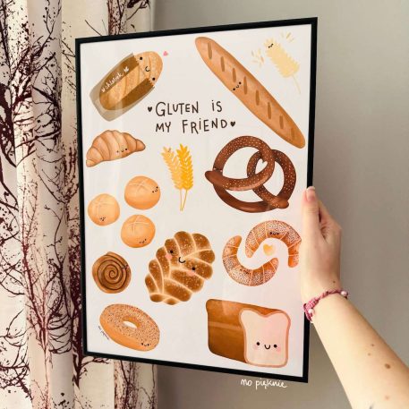 Plakat "Gluten is my friend" - A4 (21cm x 29,7cm)